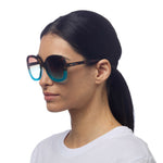 Charger l'image dans la galerie, Lunettes de soleil ANNA havana bleu - OKKIA
