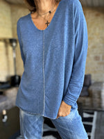 Charger l'image dans la galerie, Pull doux MARCO Bleu jeans
