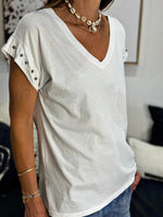 Charger l'image dans la galerie, Tee shirt Blanc étoiles - SAMBA
