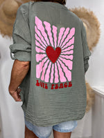 Charger l'image dans la galerie, Chemise LOVE PEACE Kaki
