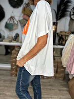 Charger l&#39;image dans la galerie, Tee shirt LEONIE Blanc/Orange
