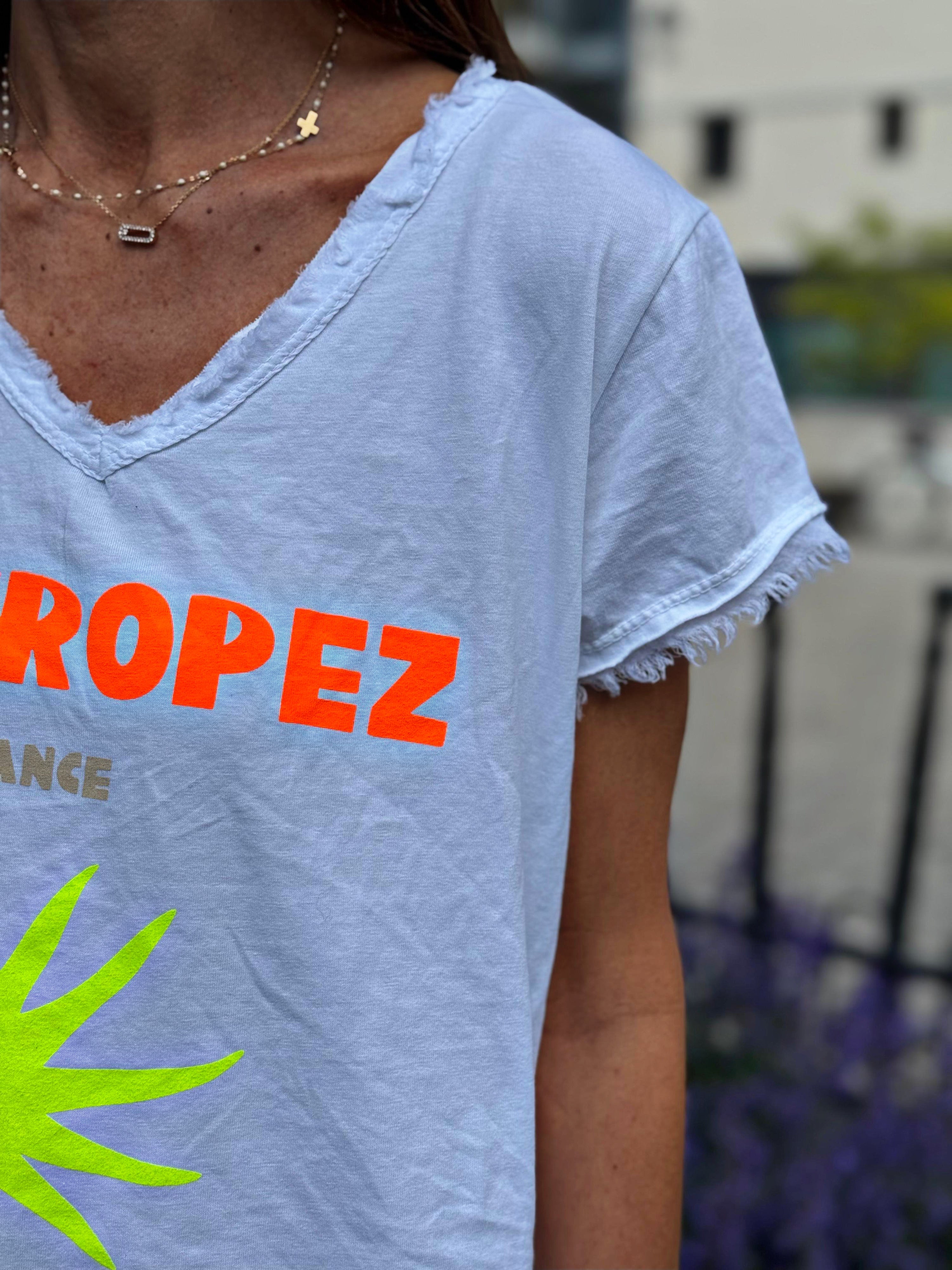 Tee shirt ST-TROPEZ Blanc/Orange