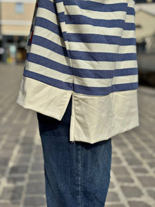 Sweat fin à capuche RIVAGE Bleu jeans