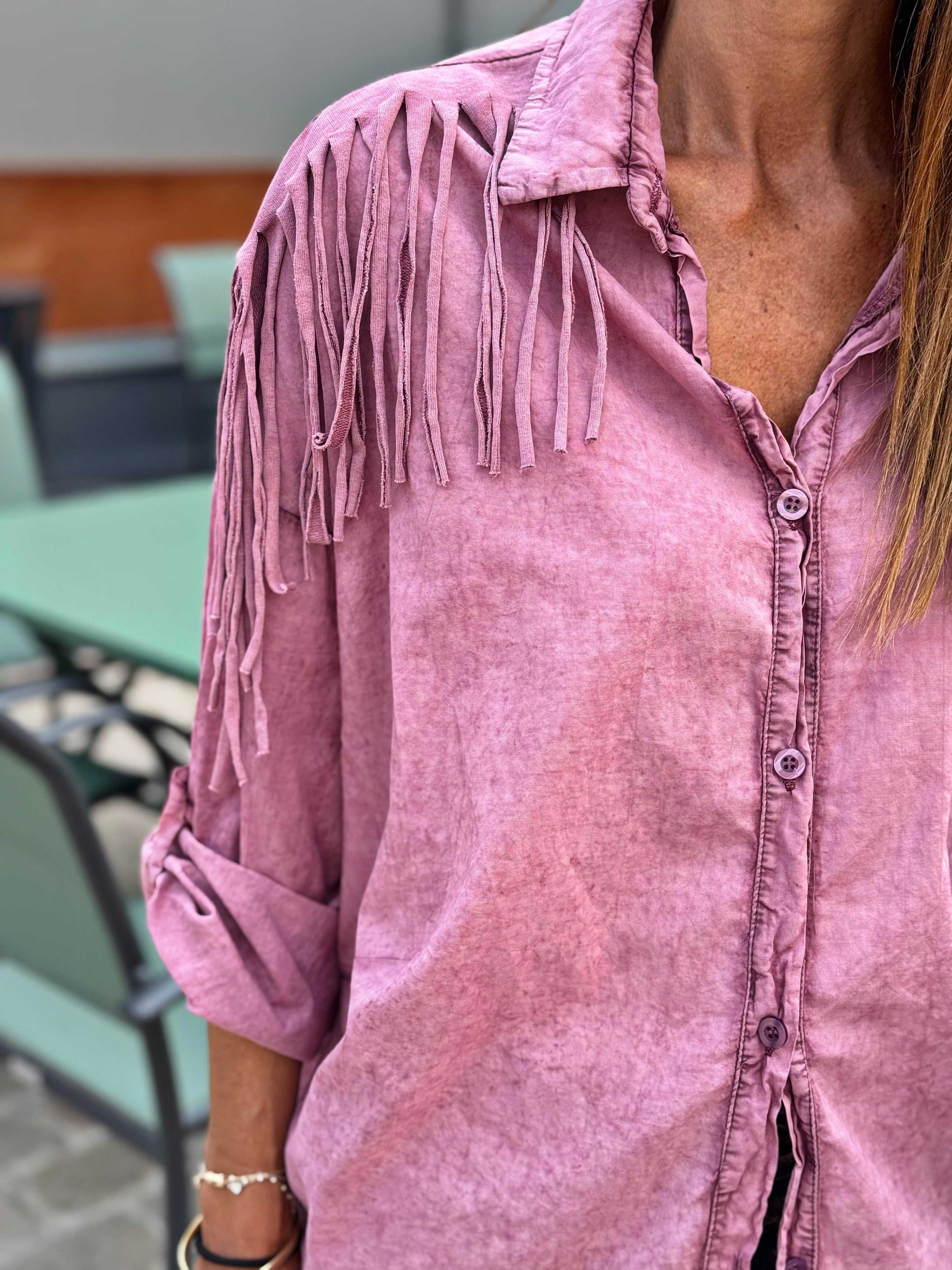 Chemise DAKOTA Bois de Rose effet délavé