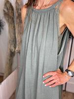 Charger l&#39;image dans la galerie, Robe longue gaze de coton SYBILLE Kaki
