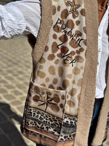 Gilet sans manche BASILE Beige/Choco