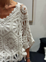 Charger l&#39;image dans la galerie, Pull crochet ZARA Blanc
