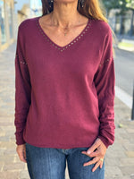 Charger l'image dans la galerie, Pull doux GABRIEL Bordeaux
