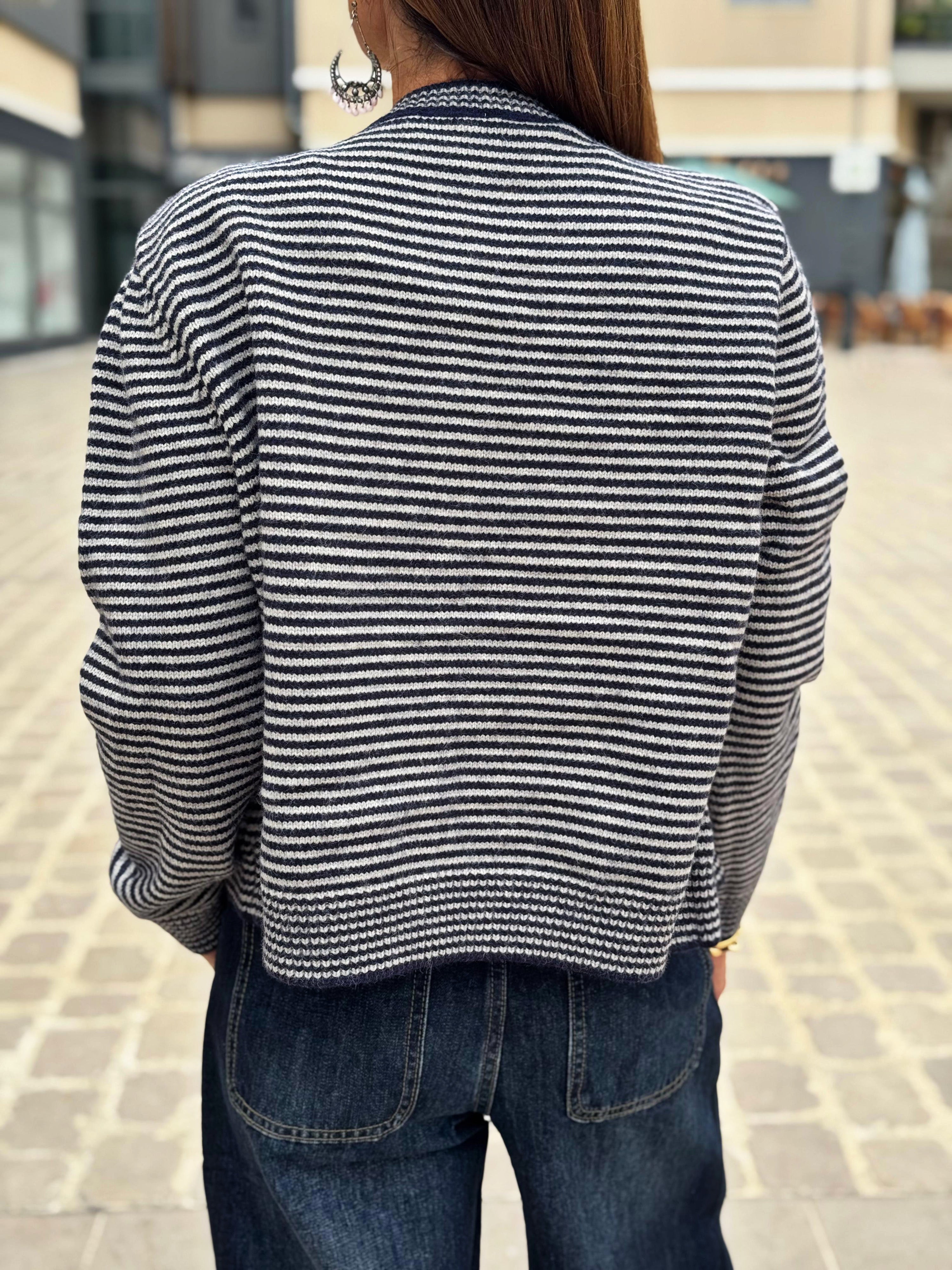 Ensemble Gilet et Echarpe FELIX Marine Gris