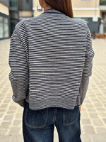 Charger l&#39;image dans la galerie, Ensemble Gilet et Echarpe FELIX Marine Gris
