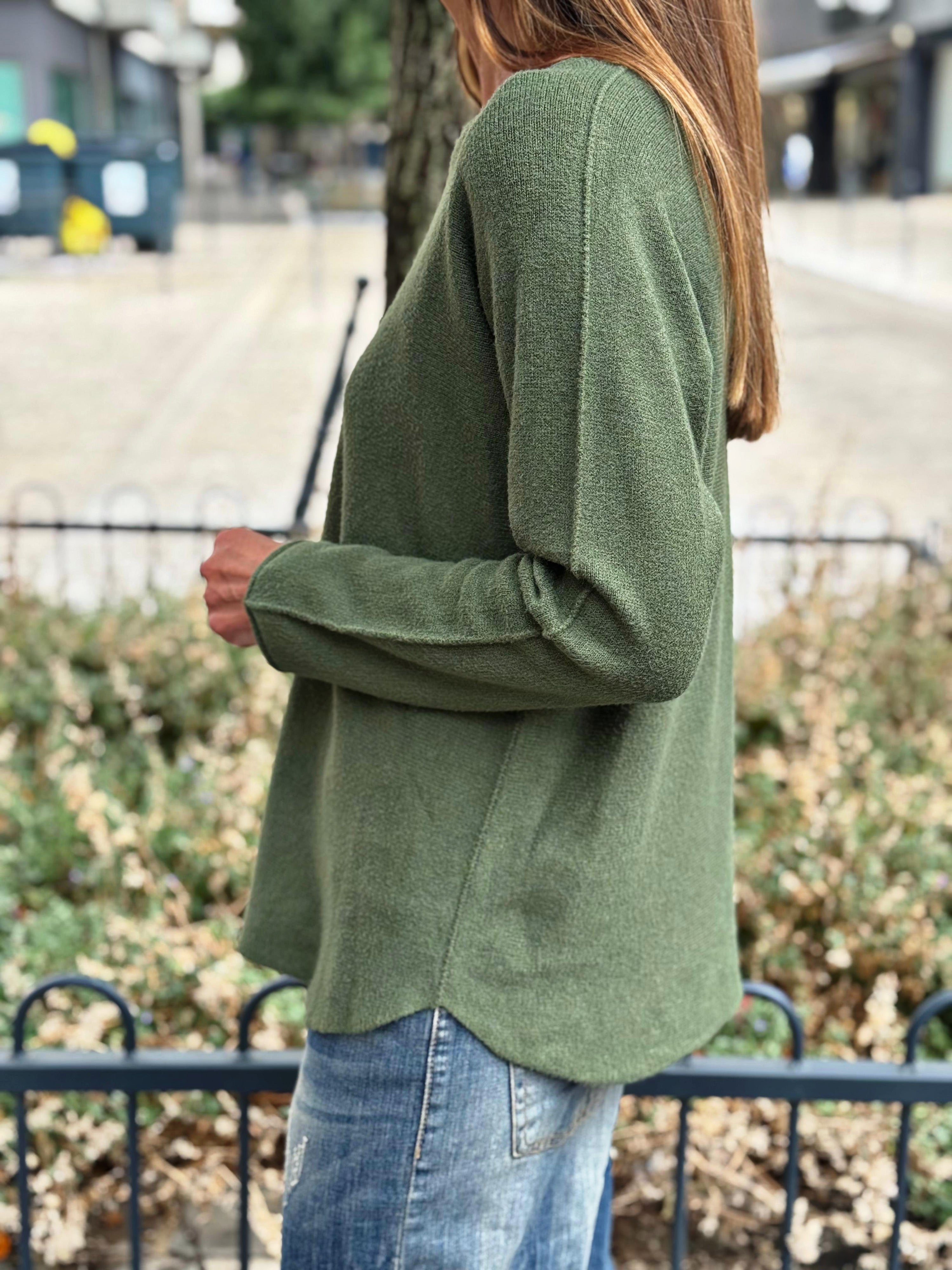 Pull doux LINO Kaki