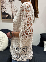 Charger l&#39;image dans la galerie, Pull crochet ZARA Blanc
