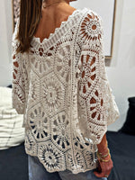 Charger l&#39;image dans la galerie, Pull crochet ZARA Blanc
