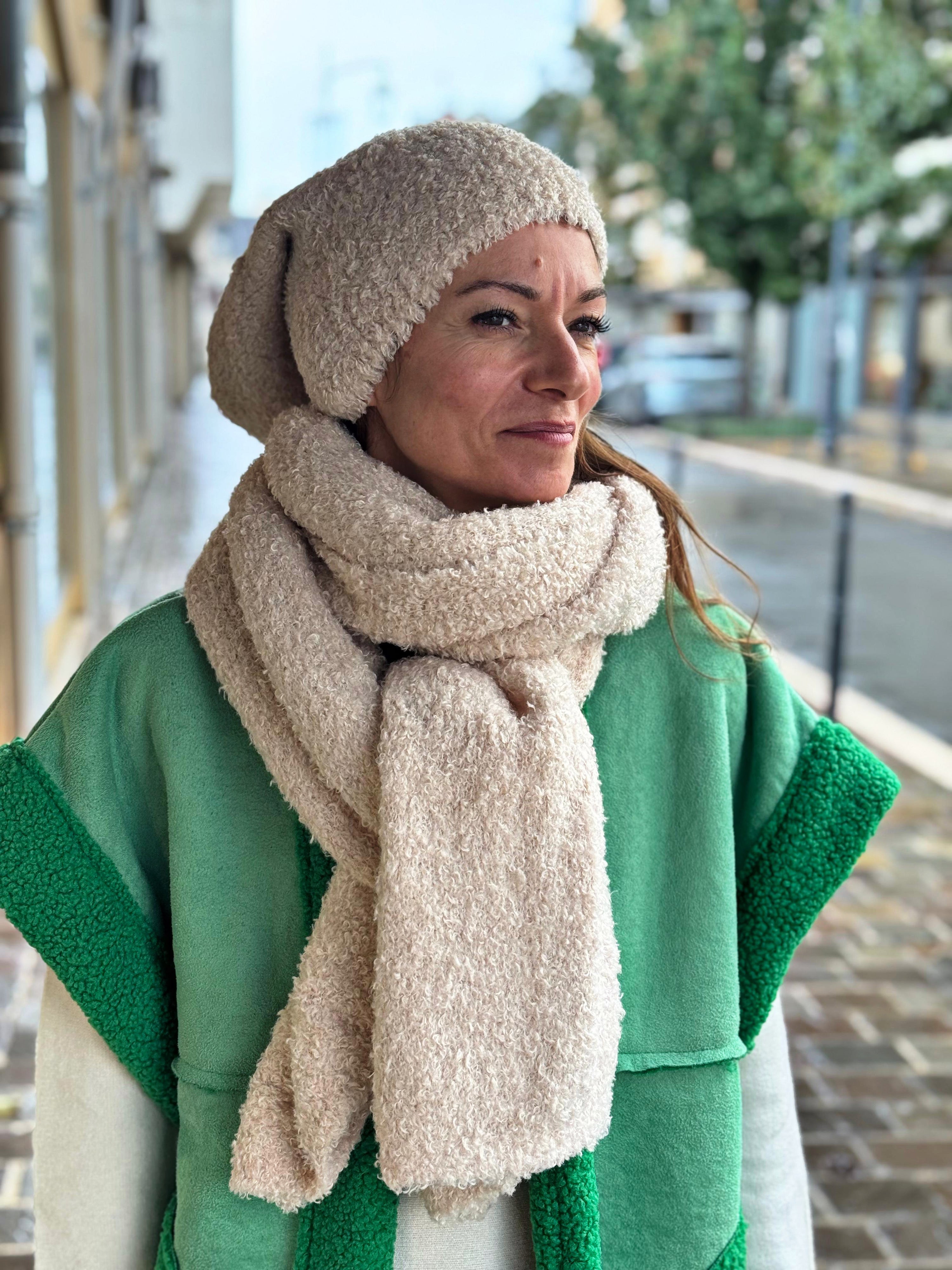 Bonnet MAKO - Écharpe JAKO Beige clair