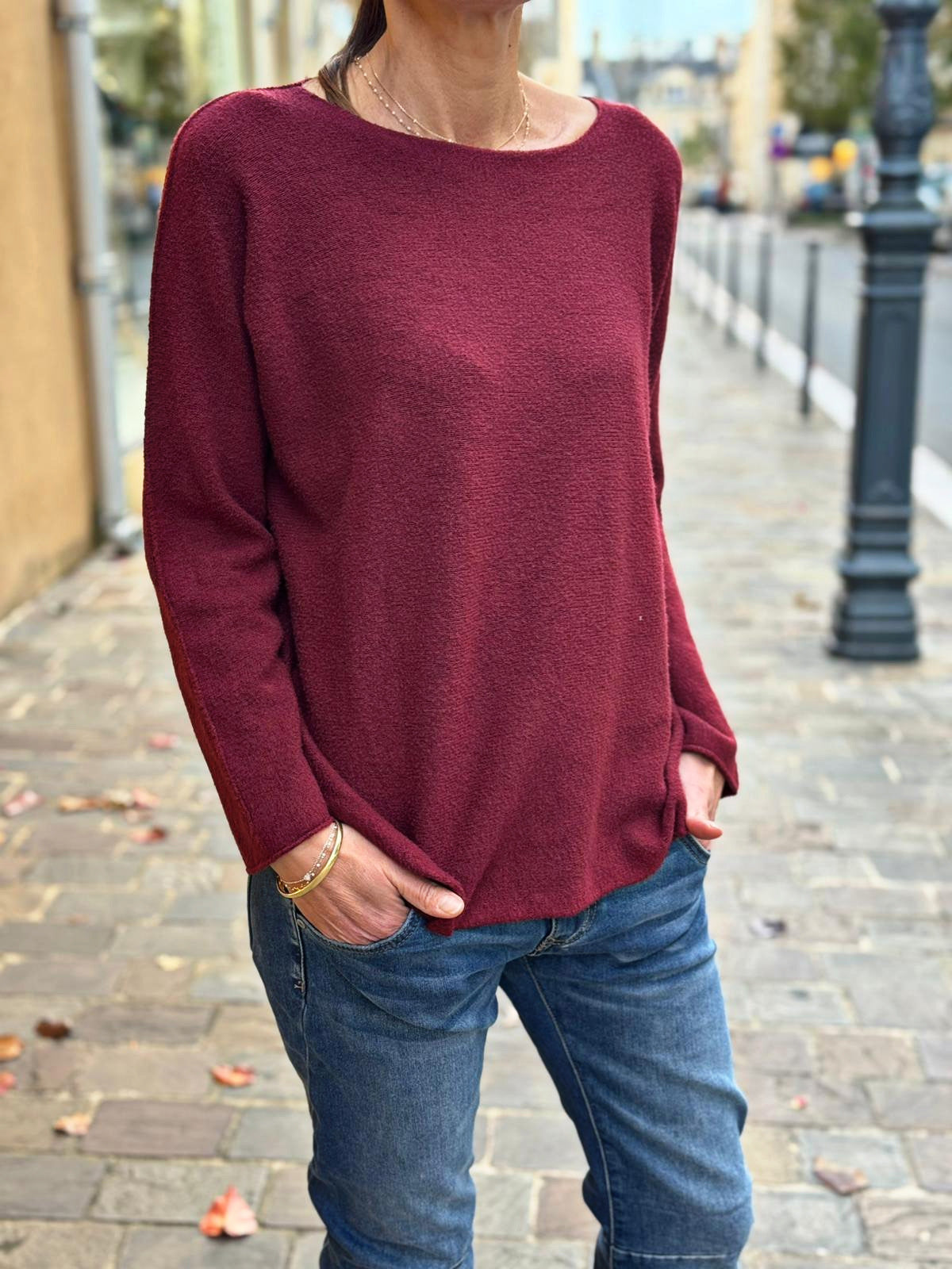 Pull doux LINO Bordeaux