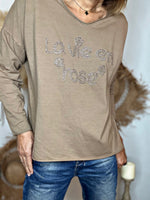 Charger l&#39;image dans la galerie, Tee shirt LA VIE EN ROSE Camel
