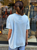 Charger l&#39;image dans la galerie, Tee shirt SMILE Bleu ciel effet délavé

