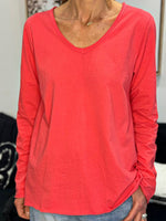 Charger l'image dans la galerie, T-shirt manches longues Rouge/Corail - ILONA
