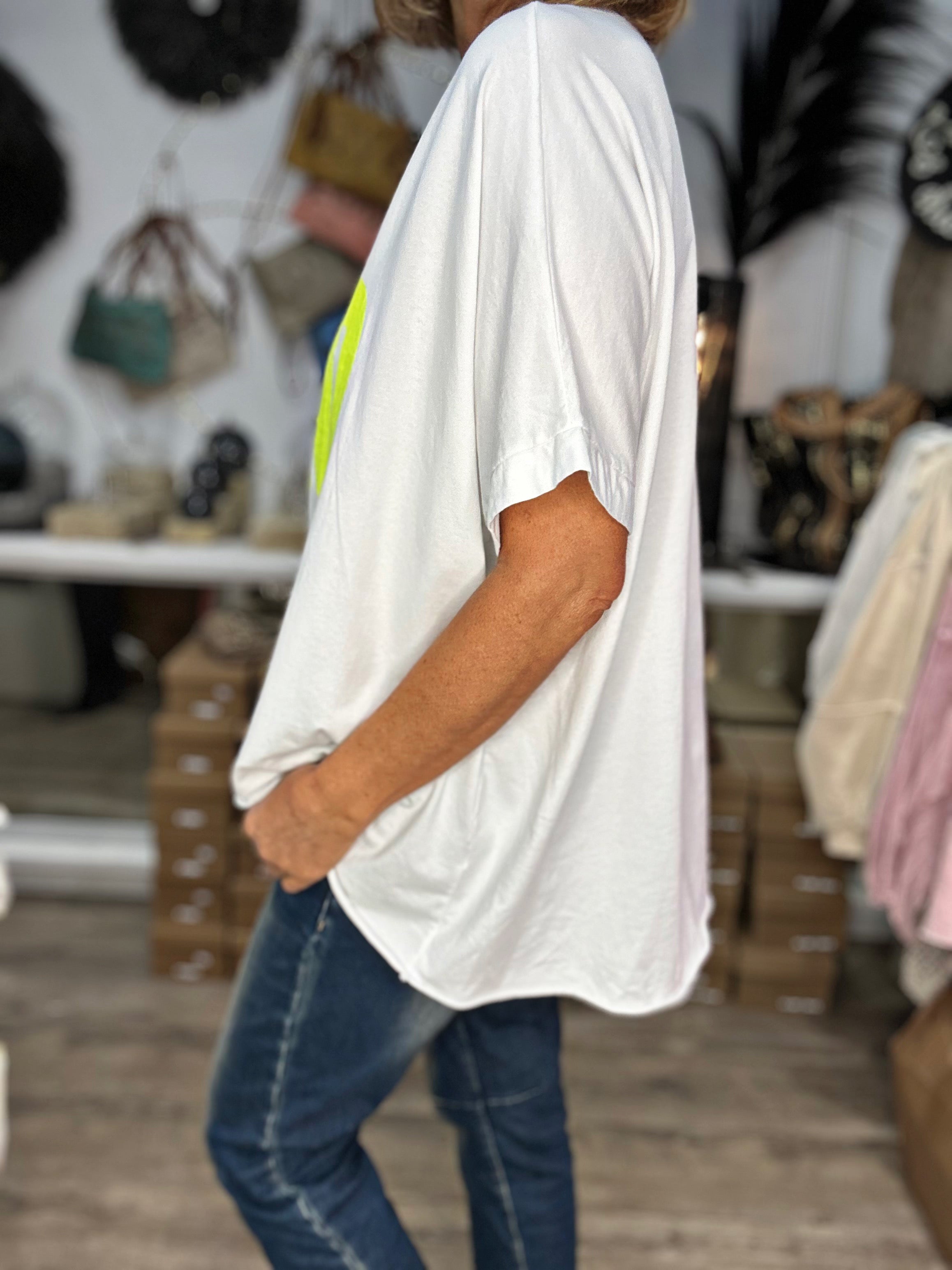 Tee shirt LEONIE Blanc/Jaune