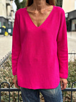 Charger l&#39;image dans la galerie, Pull doux TAO Fuchsia
