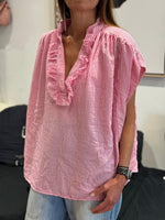 Charger l'image dans la galerie, Blouse rayée fuchsia SOLENE
