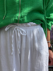 Pantalon gaze de coton YAGO Blanc
