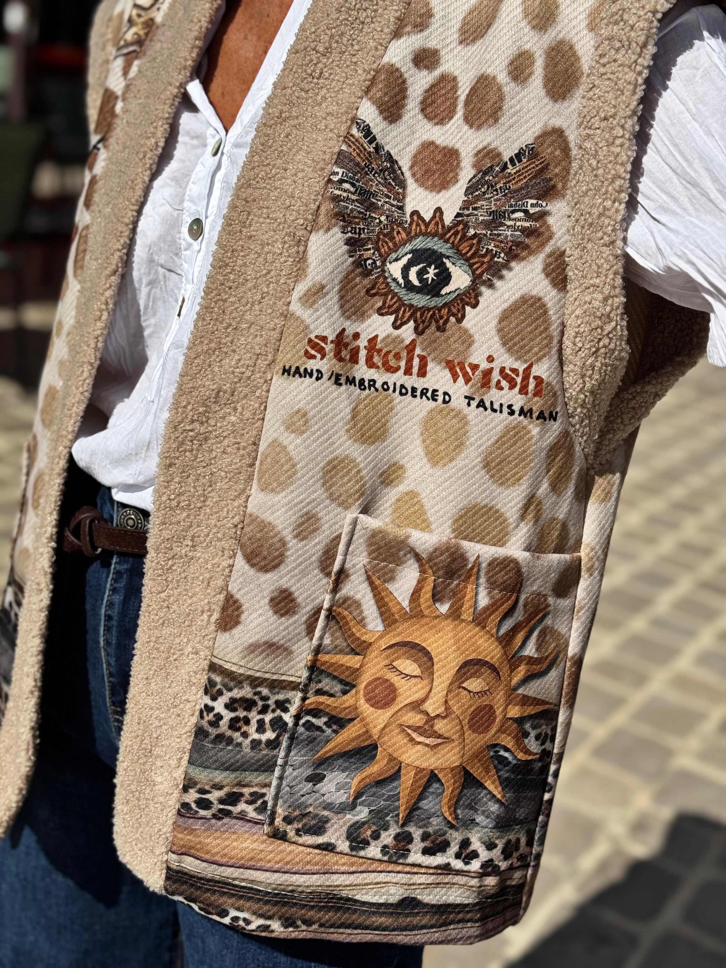 Gilet sans manche BASILE Beige/Choco