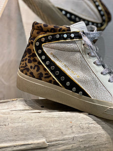 Baskets hautes NILA Blanc- Leopard
