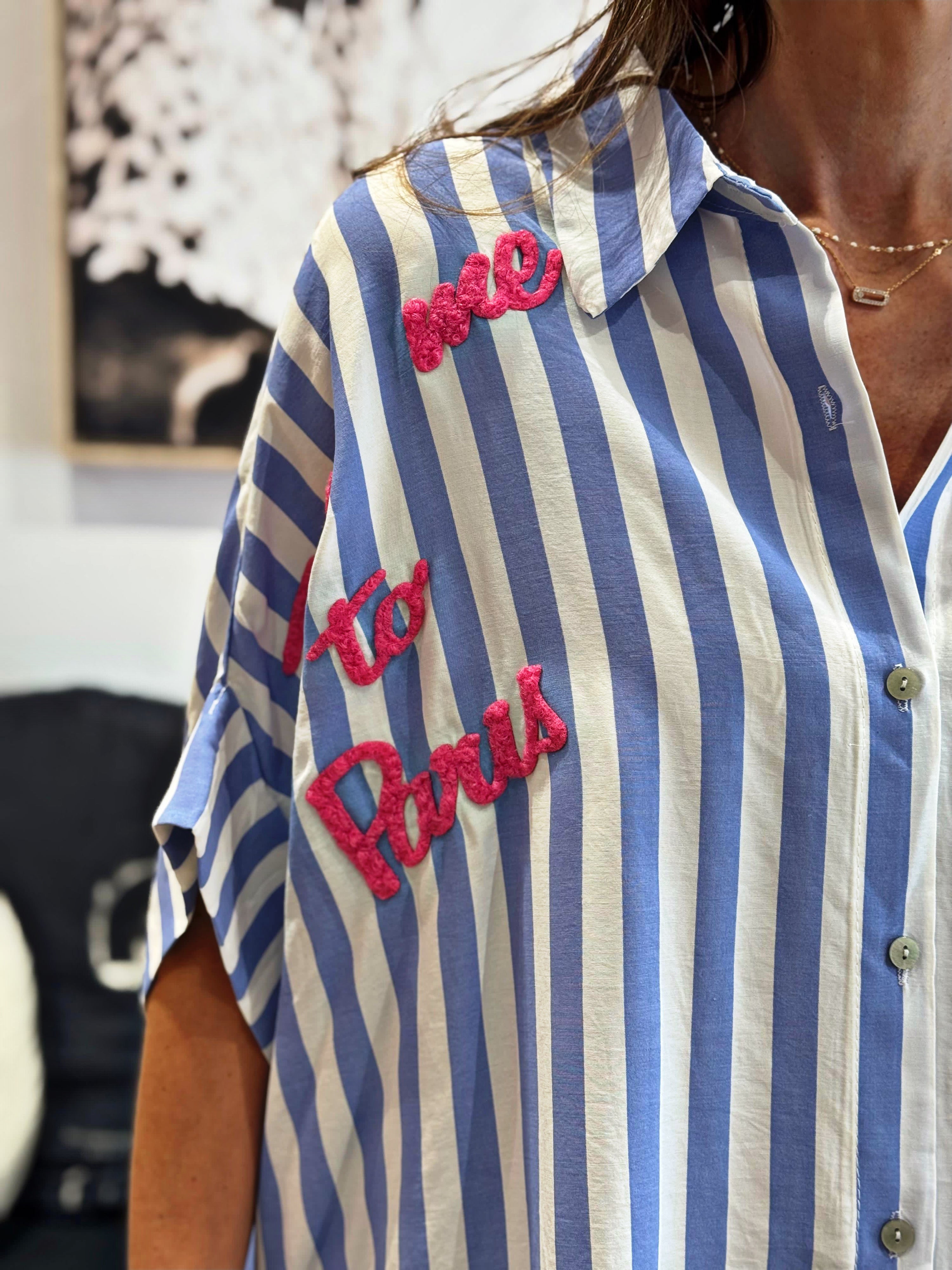 Chemise TAKE ME TO PARIS Bleu ciel