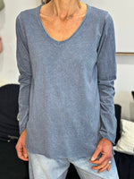 Charger l'image dans la galerie, T-shirt manches longues Bleu jeans - ILONA
