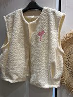 Charger l'image dans la galerie, Gilet sans manche PALMA Ecru/Rose
