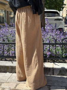 Pantalon gaze de coton YAGO Camel