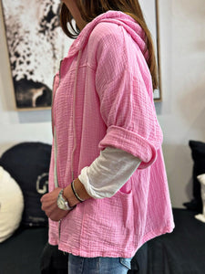 Gilet gaze de coton BAO Rose malabar