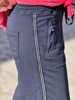 Charger l'image dans la galerie, Pantalon jogging MIKO Marine taille élastiquée bandes pailletées
