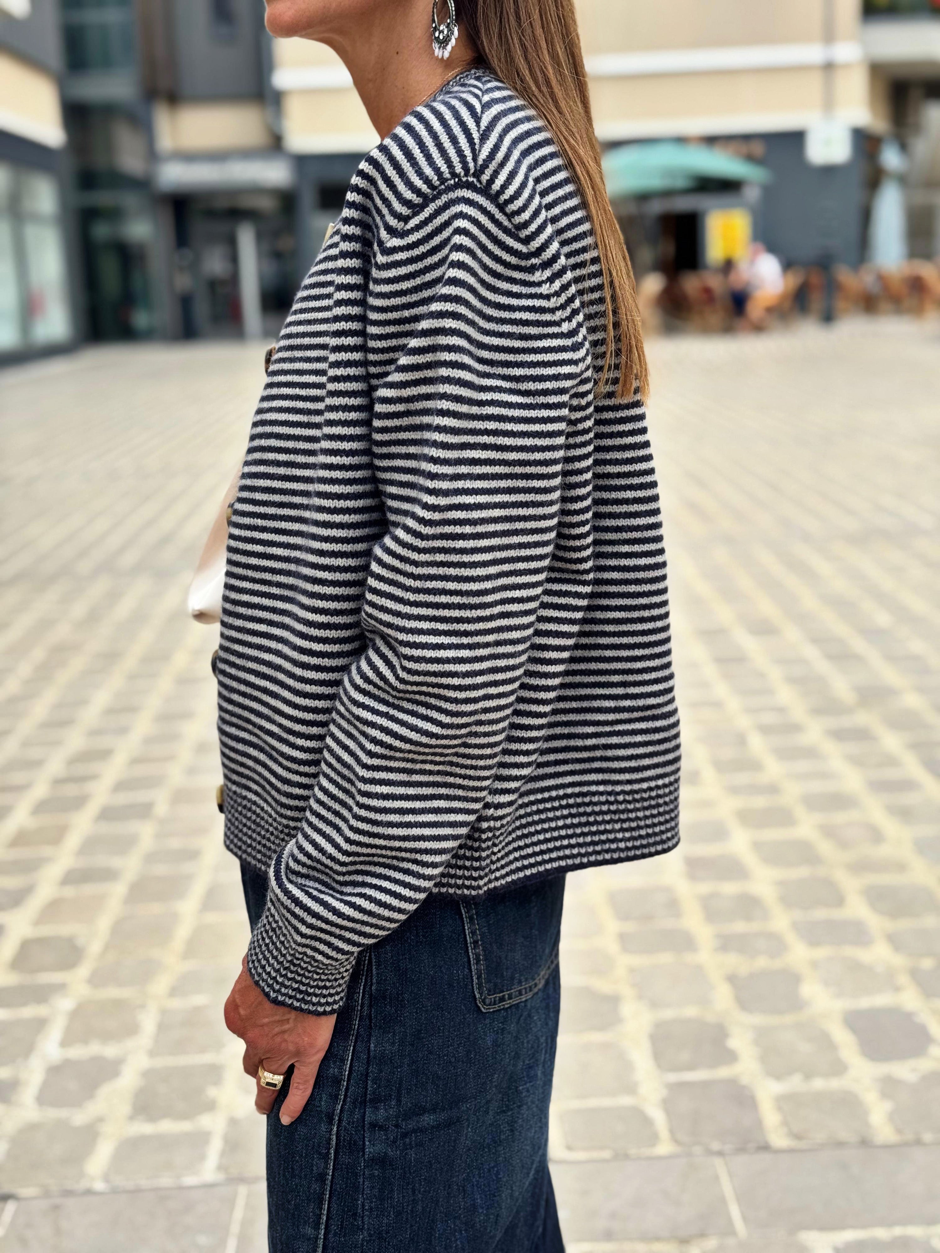 Ensemble Gilet et Echarpe FELIX Marine Gris