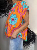 Charger l'image dans la galerie, Blouse imprimée Orange - FLOWER
