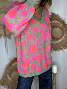 Pull SAMY Léopard Fuchsia