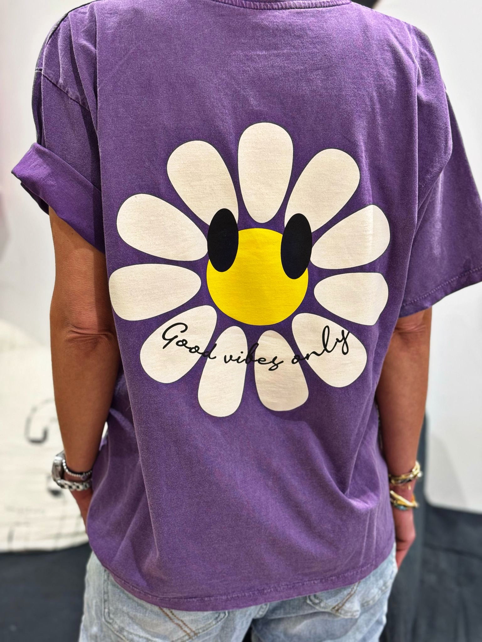 Tee shirt GOOD VIBES ONLY Violet