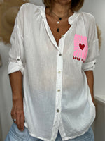 Charger l'image dans la galerie, Chemise LOVE PEACE Blanc
