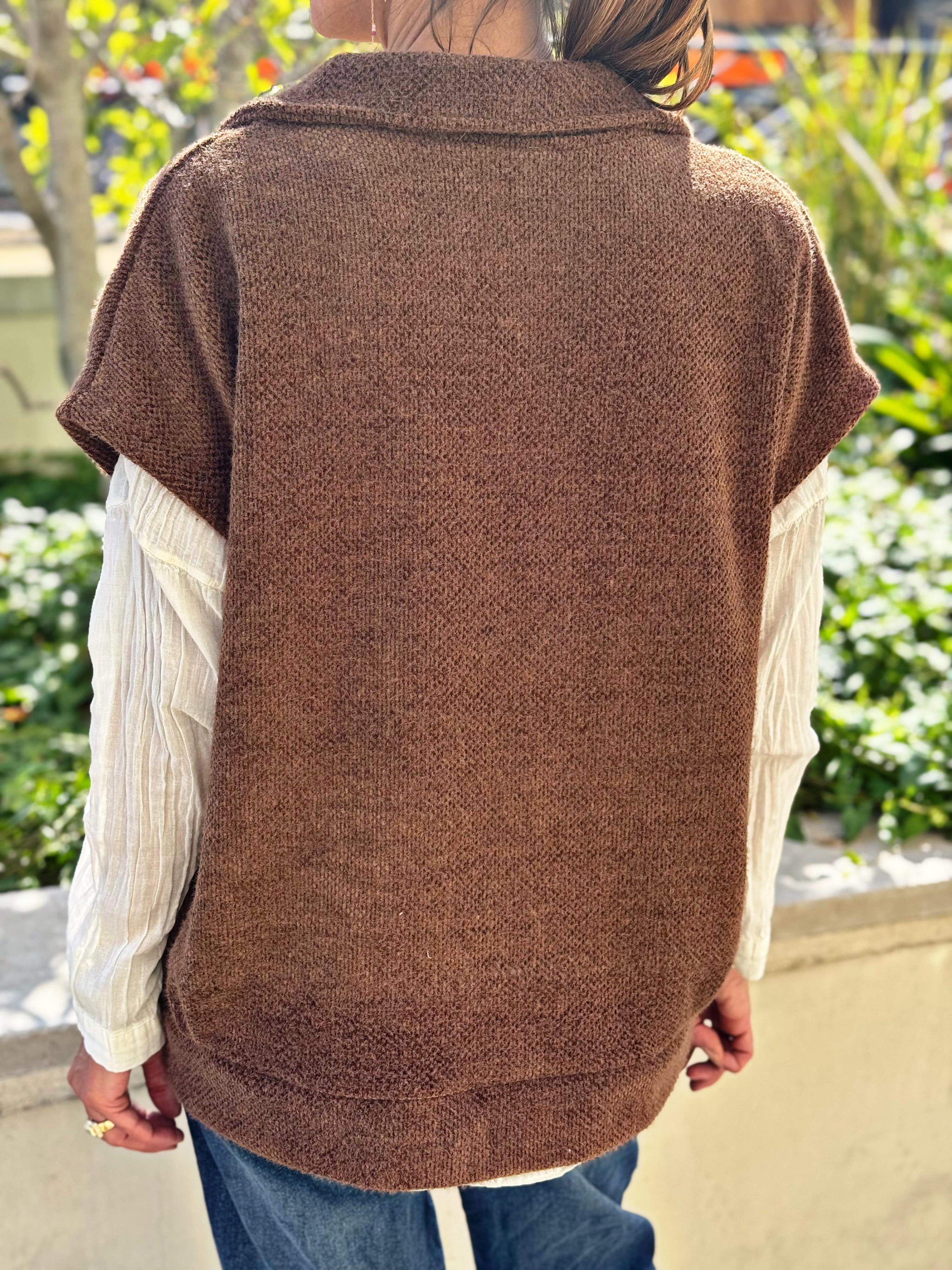 Veste sans manches LYNA Choco