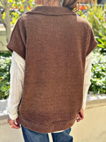 Charger l&#39;image dans la galerie, Veste sans manches LYNA Choco
