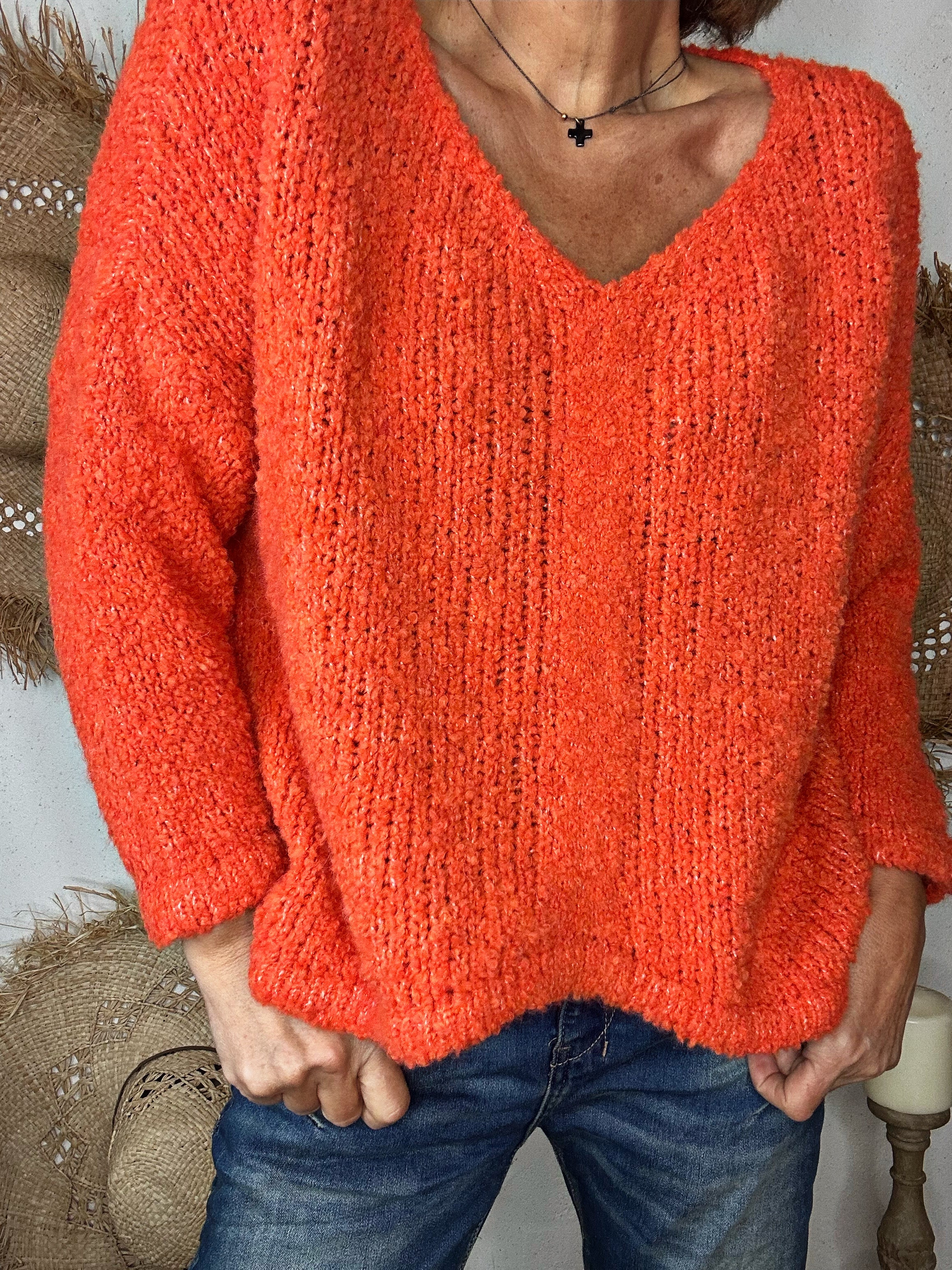 Pull bouclette MARTINO Orange