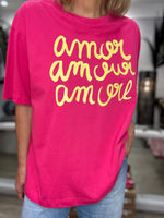 Charger l&#39;image dans la galerie, Tee shirt AMOUR Fuchsia
