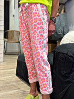 Charger l&#39;image dans la galerie, Pantalon CALYPSO Fuchsia Orange Ecru
