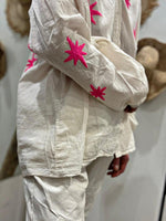 Charger l&#39;image dans la galerie, Chemise ASTORIA Ecru/Fuchsia - BANDITAS
