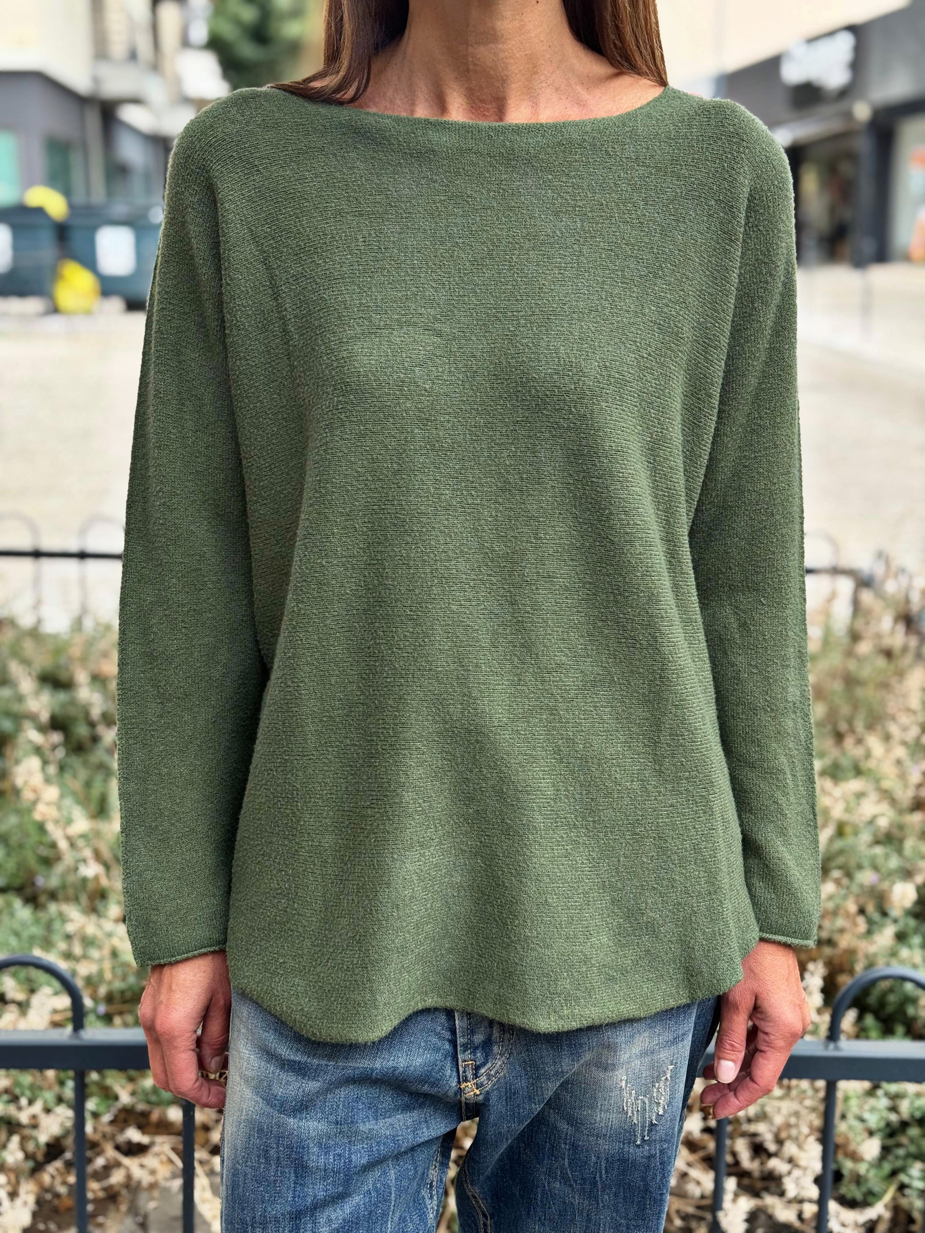 Pull doux LINO Kaki