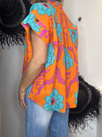 Charger l'image dans la galerie, Blouse imprimée Orange - FLOWER
