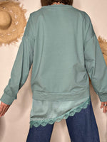 Charger l'image dans la galerie, Sweat fin ALBA Vert lagon
