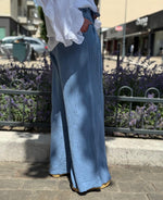 Charger l&#39;image dans la galerie, Pantalon gaze de coton YAGO Bleu jeans
