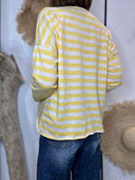 Charger l'image dans la galerie, T-shirt VANILLE marinière Ecru et Jaune
